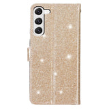 Samsung Galaxy S24+ (Plus) Læder Flip Cover m. Pung & Strop - Glimmer - Guld