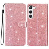 Samsung Galaxy S24+ (Plus) Læder Flip Cover m. Pung & Strop - Glimmer - Rose Gold