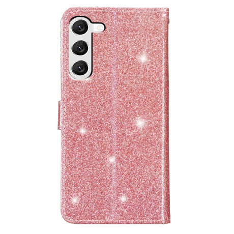 Samsung Galaxy S24+ (Plus) Læder Flip Cover m. Pung & Strop - Glimmer - Rose Gold