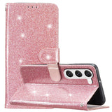 Samsung Galaxy S24+ (Plus) Læder Flip Cover m. Pung & Strop - Glimmer - Rose Gold