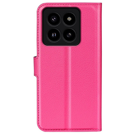 Xiaomi 14 Pro Kunstlæder Flip Cover m. Kortholder & Ståfunktion - Pink