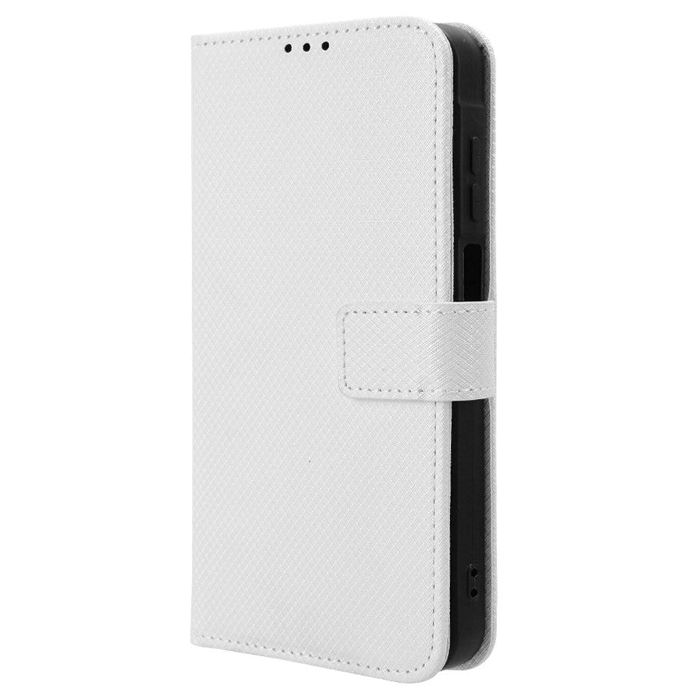 Samsung Galaxy A25 (5G) Læder Flip Cover m. Strop & Tekstur - Hvid