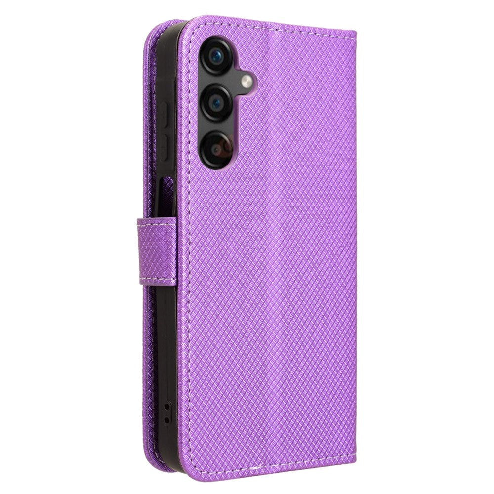 Samsung Galaxy A25 (5G) Læder Flip Cover m. Strop & Tekstur - Lilla