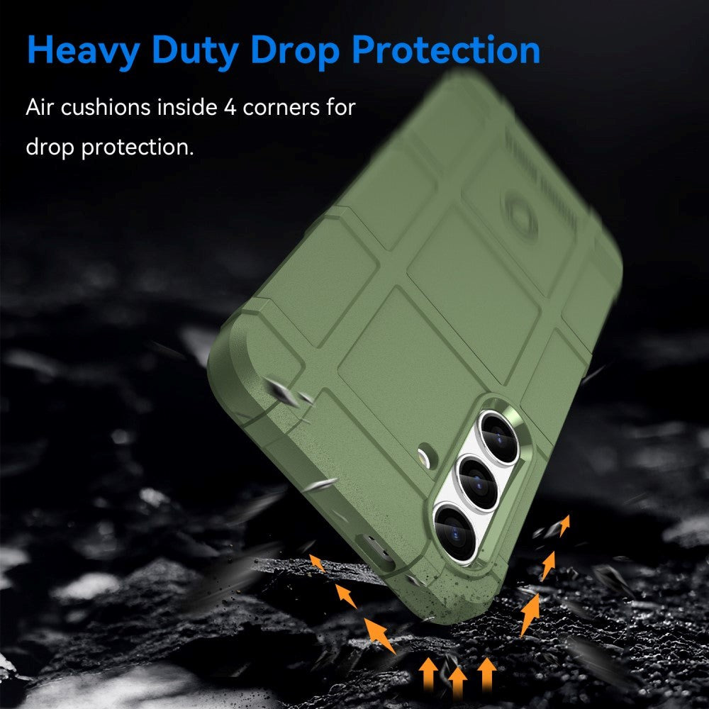 Samsung Galaxy S24 Rugged Shield Series Håndværker Bagside Cover - Grøn