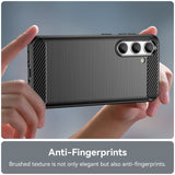Samsung Galaxy S24 Brushed Carbon Bagside Cover - Sort