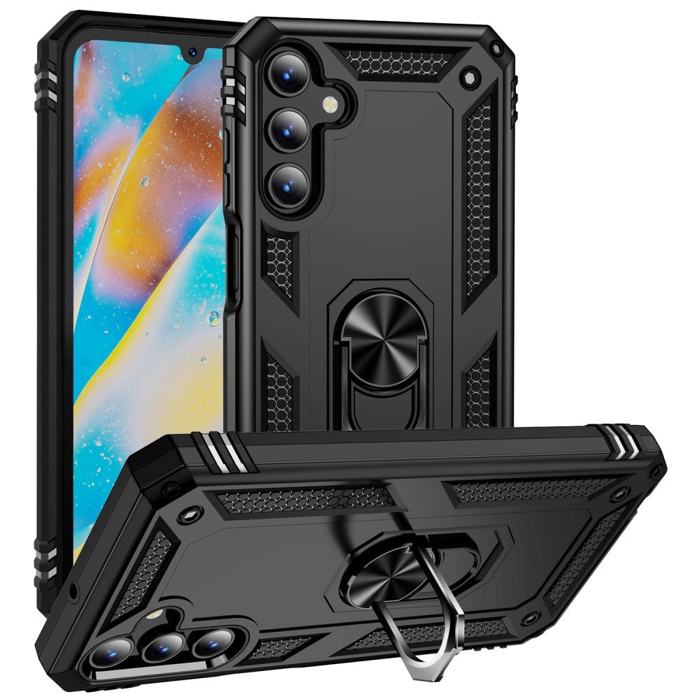 Samsung Galaxy A15 (5G) / A15 Hybrid Håndværker Bagside Cover m. Magnetisk Kickstand - Sort