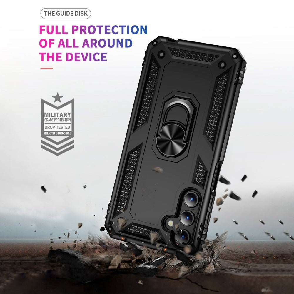 Samsung Galaxy A15 (5G) / A15 Hybrid Håndværker Bagside Cover m. Magnetisk Kickstand - Sort