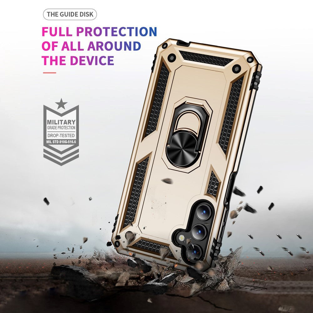 Samsung Galaxy A15 (5G) / A15 Hybrid Håndværker Bagside Cover m. Magnetisk Kickstand - Guld