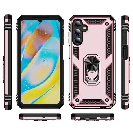 Samsung Galaxy A15 (5G) / A15 Hybrid Håndværker Bagside Cover m. Magnetisk Kickstand - Rose Gold