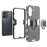 EIDERWOOD Xiaomi Poco C65 / Redmi 13C Hybrid Håndværker Bagside Cover m. Magnetisk Kickstand - Sort