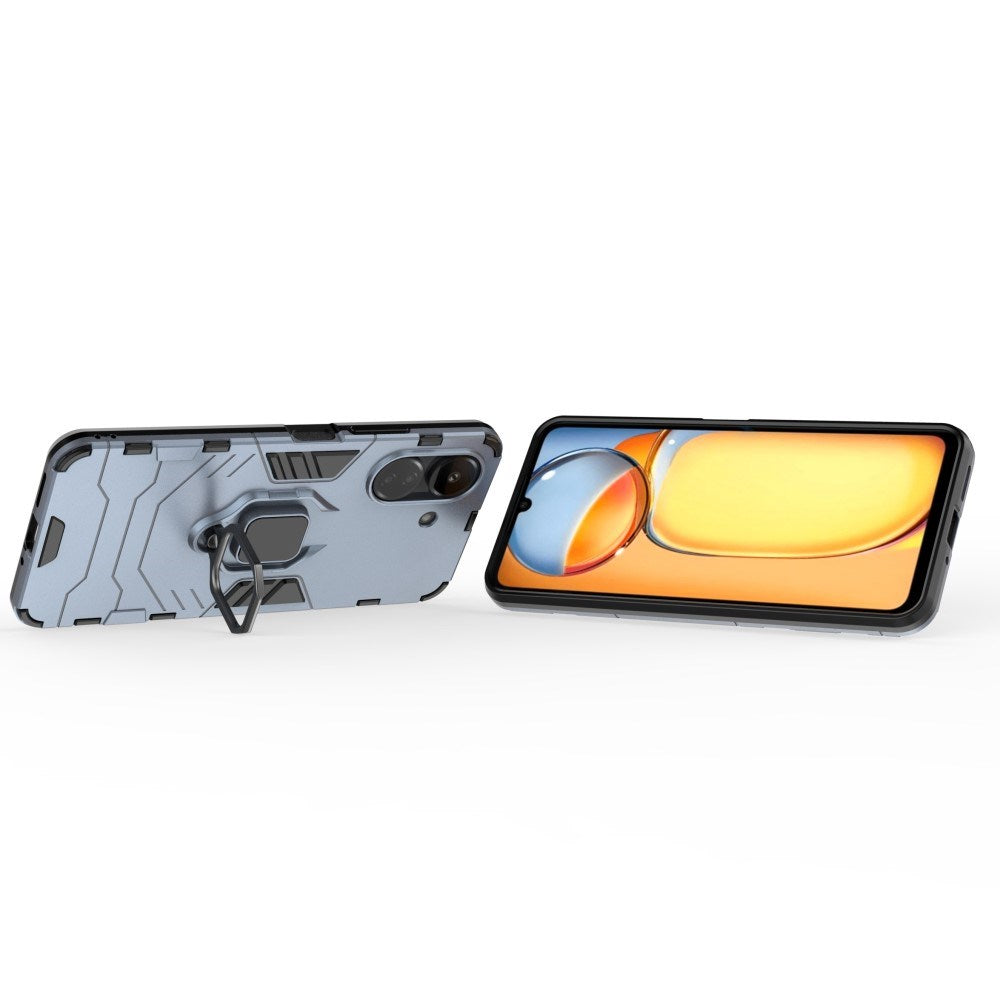 EIDERWOOD Xiaomi Poco C65 / Redmi 13C Hybrid Håndværker Bagside Cover m. Magnetisk Kickstand - Blå