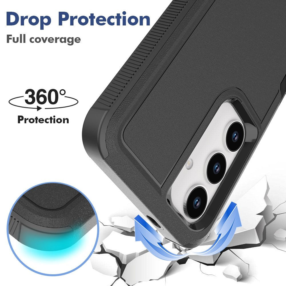 Samsung Galaxy S24+ (Plus) Hybrid Håndværker Plastik Bagside Cover - Sort