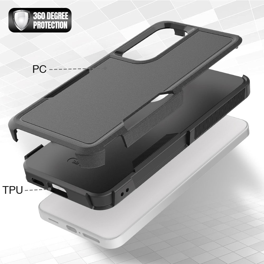 Samsung Galaxy S24+ (Plus) Hybrid Håndværker Plastik Bagside Cover - Sort