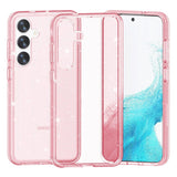 Samsung Galaxy S24 Hybrid Plastik Bagside Cover - Pink Glitter