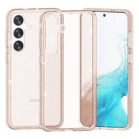 Samsung Galaxy S24 Hybrid Plastik Bagside Cover - Rose Gold Glitter