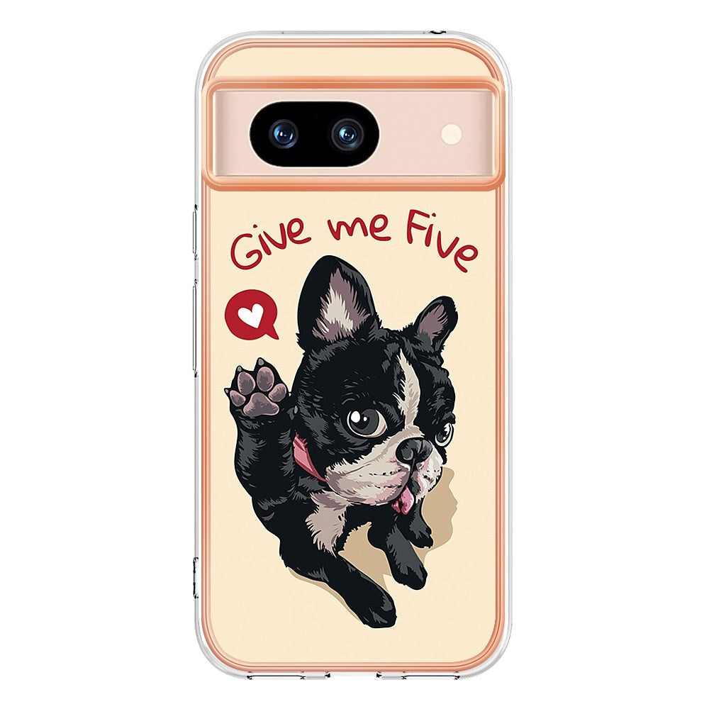 Google Pixel 8a Fleksibelt Plastik Bagside Cover m. Motiv - Hund