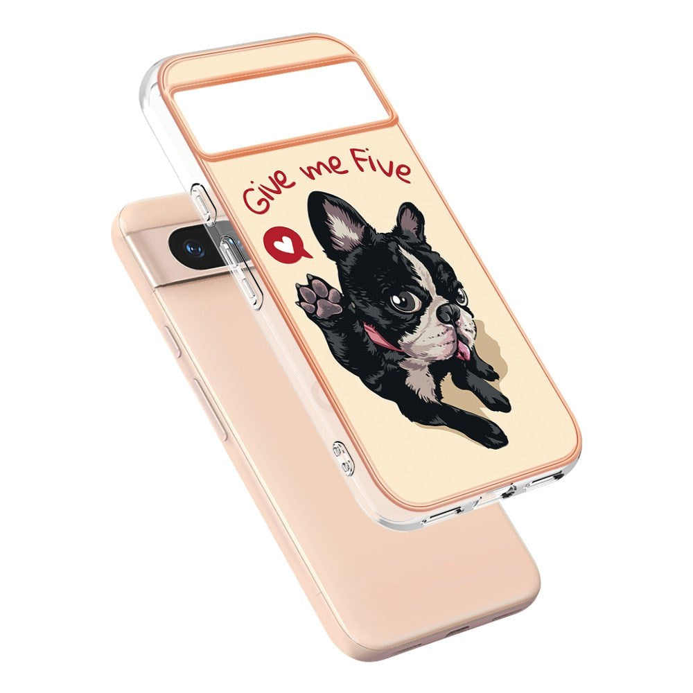 Google Pixel 8a Fleksibelt Plastik Bagside Cover m. Motiv - Hund