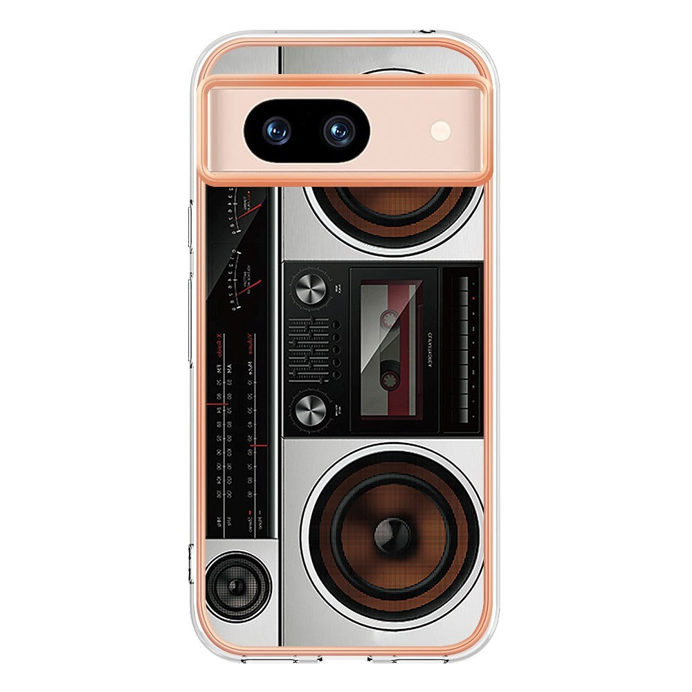 Google Pixel 8a Fleksibelt Plastik Bagside Cover m. Motiv - Radio