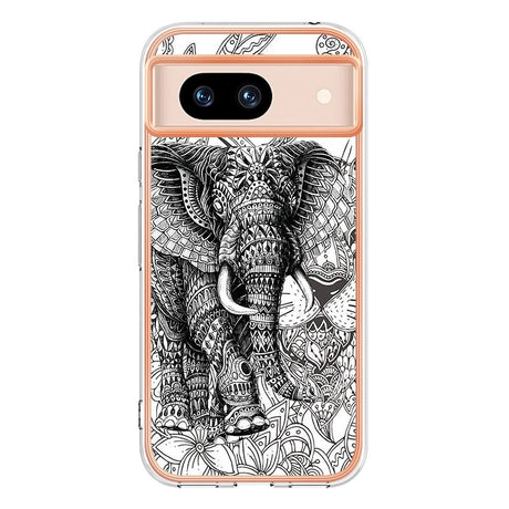 Google Pixel 8a Fleksibelt Plastik Bagside Cover m. Motiv - Elefant