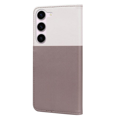 Samsung Galaxy S24 Flip Cover m. Strop / Ståfunktion / Kortholder - Hvid / Brun (katte)