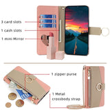 iPhone SE (2022 / 2020) / 8 / 7 Læder 2-i-1 Flip Cover m. Pung & Crossbody Taske Funktion - Lyserød