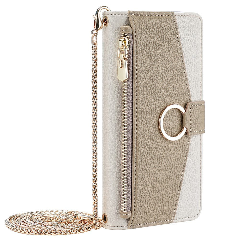 iPhone SE (2022 / 2020) / 8 / 7 Læder 2-i-1 Flip Cover m. Pung & Crossbody Taske Funktion - Creme