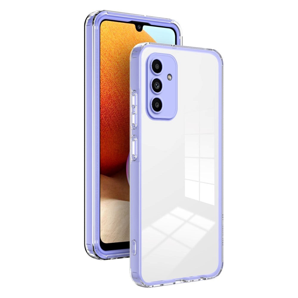 Samsung Galaxy A15 (5G) / A15 Hybrid Plastik Bagside Cover - Gennemsigtig / Lilla