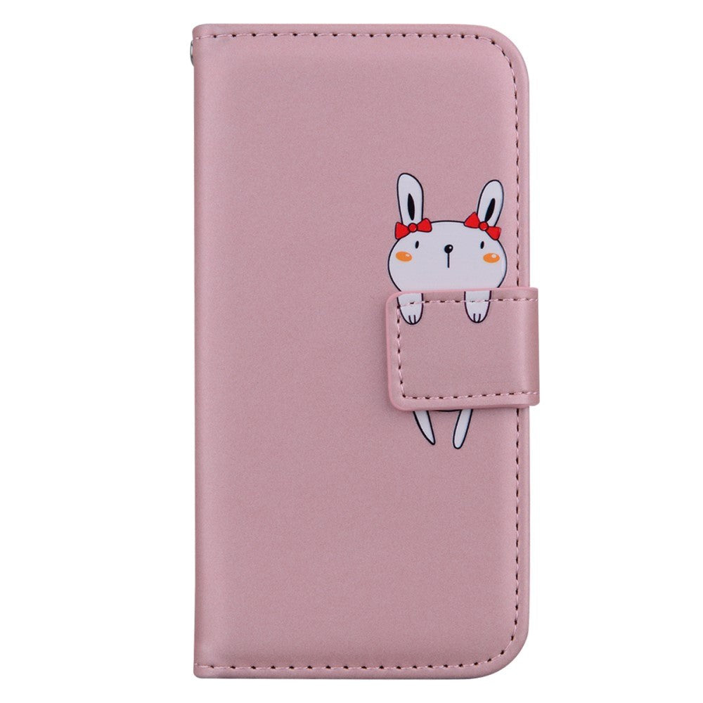 Samsung Galaxy S24+ (Plus) Flip Cover m. Strop / Ståfunktion / Kortholder - Pink (Kanin)