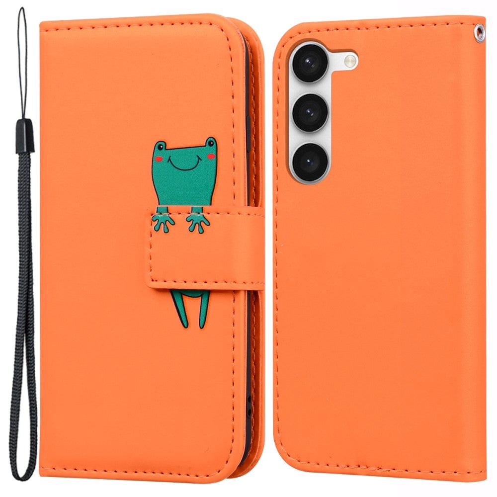 Samsung Galaxy S24+ (Plus) Flip Cover m. Strop / Ståfunktion / Kortholder - Orange (Frø)