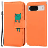 Google Pixel 8 Flip Cover m. Strop / Ståfunktion / Kortholder - Orange (Frø)