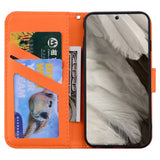 Google Pixel 8 Flip Cover m. Strop / Ståfunktion / Kortholder - Orange (Frø)