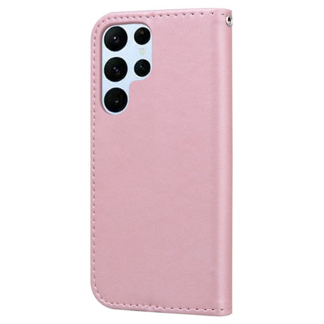 Samsung Galaxy S24 Ultra Flip Cover m. Strop / Ståfunktion / Kortholder - Pink (Kanin)