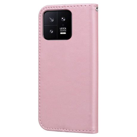 Xiaomi 13 Flip Cover m. Strop / Ståfunktion / Kortholder - Pink (Kanin)