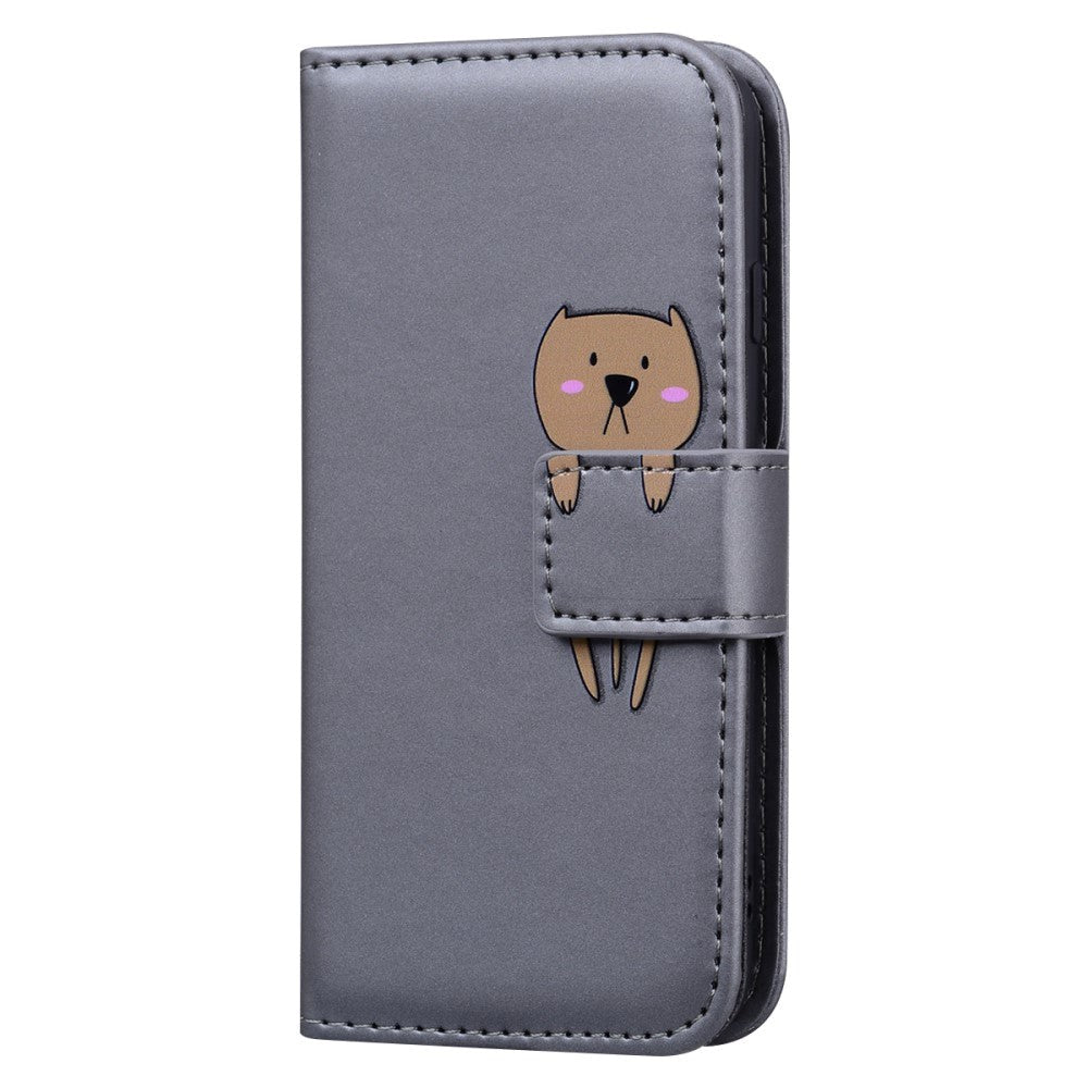 Xiaomi 13 Flip Cover m. Strop / Ståfunktion / Kortholder - Grå (Hund)