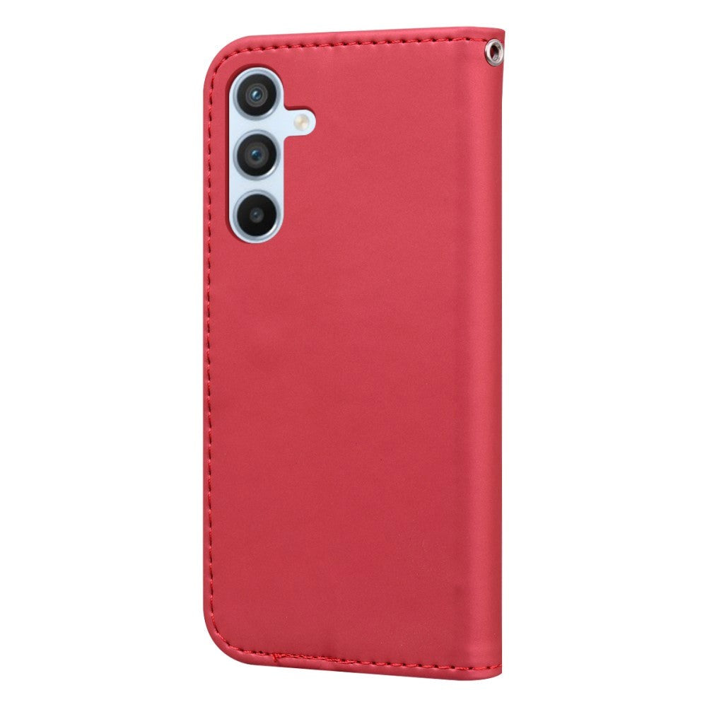 Samsung Galaxy A54 (5G) Flip Cover m. Strop / Ståfunktion / Kortholder - Rød (Kat)