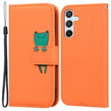 Samsung Galaxy A54 (5G) Flip Cover m. Strop / Ståfunktion / Kortholder - Orange (Frø)