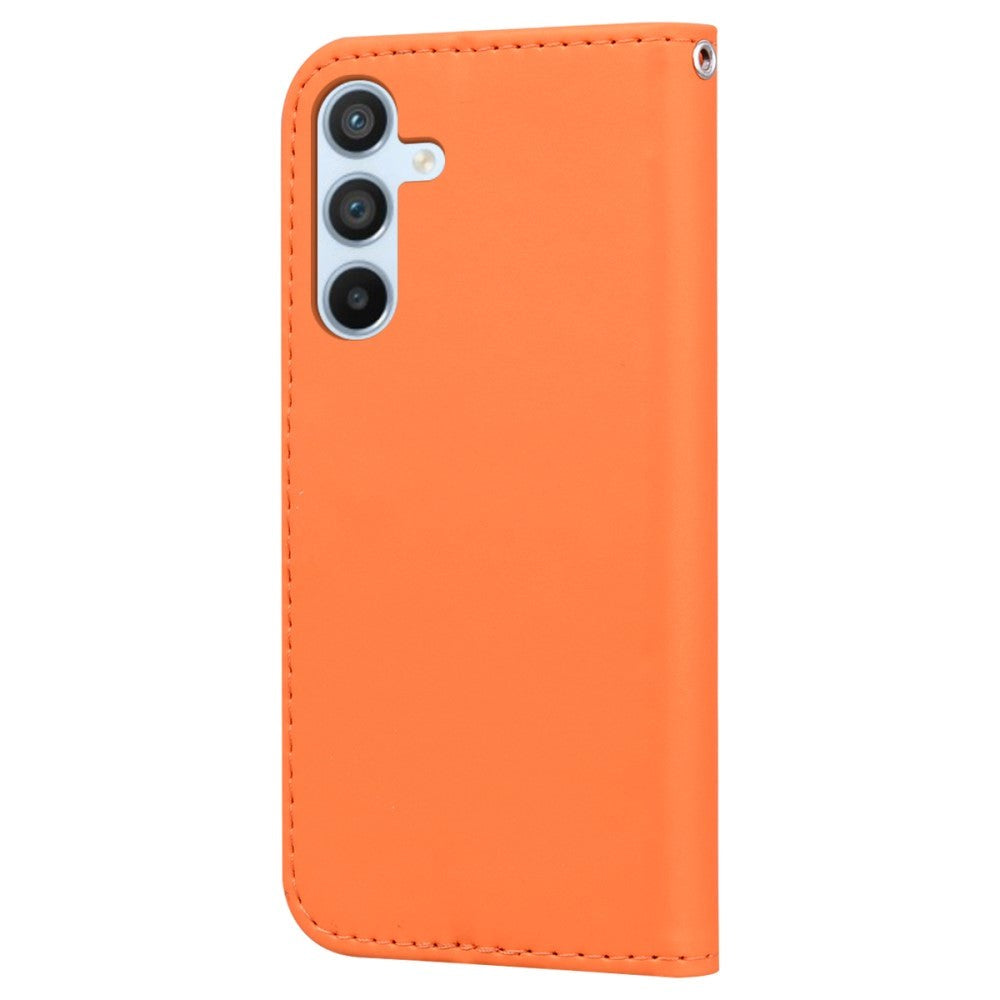 Samsung Galaxy A54 (5G) Flip Cover m. Strop / Ståfunktion / Kortholder - Orange (Frø)