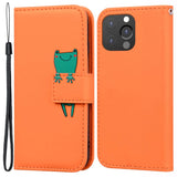 iPhone 13 Pro Flip Cover m. Strop / Ståfunktion / Kortholder - Orange (Frø)