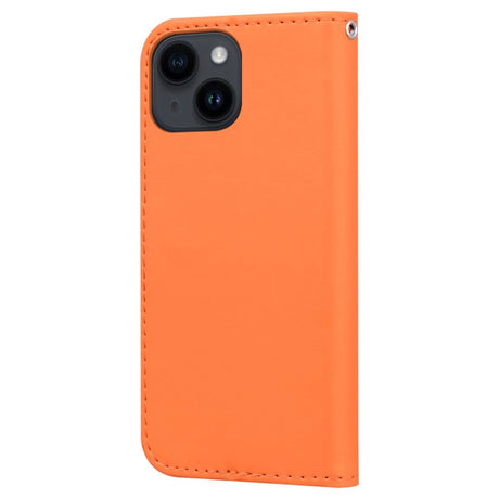 iPhone 14 Flip Cover m. Strop / Ståfunktion / Kortholder - Orange (Frø)