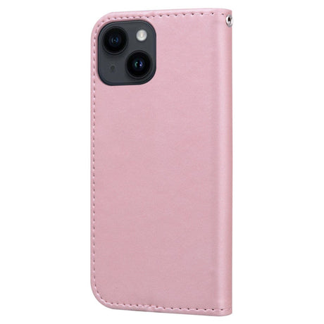 iPhone 14 Flip Cover m. Strop / Ståfunktion / Kortholder - Pink (Kanin)