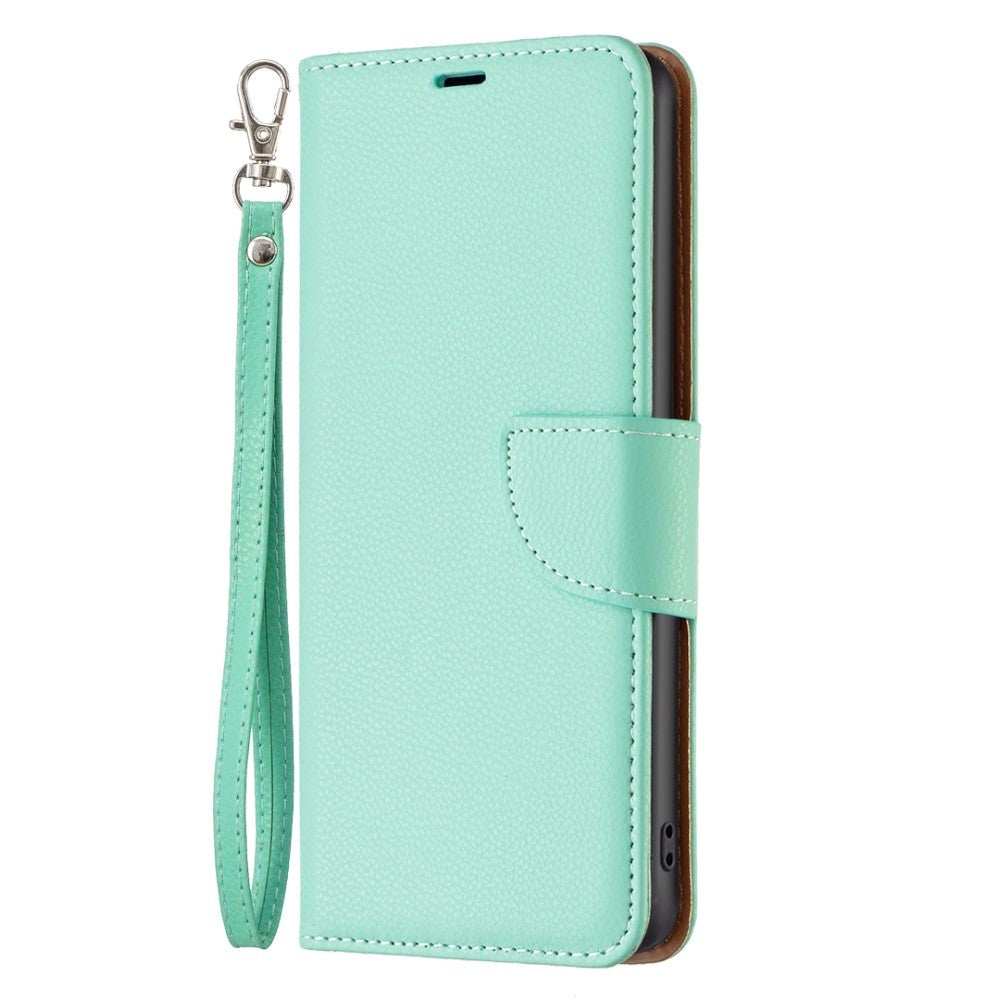 Samsung Galaxy A35 (5G) PU Litchi Læder Bagside Cover m. Pung & Strop - Grøn