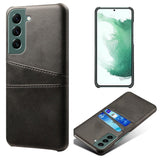 Samsung Galaxy S24 Læder Bagside Cover m. Dobbelt Kortholder - Sort