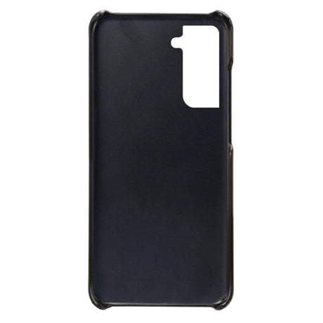 Samsung Galaxy S24 Læder Bagside Cover m. Dobbelt Kortholder - Sort