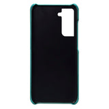 Samsung Galaxy S24 Læder Bagside Cover m. Dobbelt Kortholder - Turkis