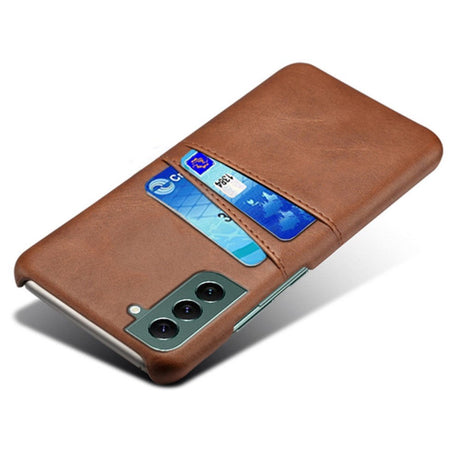 Samsung Galaxy S24 Læder Bagside Cover m. Dobbelt Kortholder - Brun