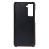 Samsung Galaxy S24 Læder Bagside Cover m. Dobbelt Kortholder - Brun