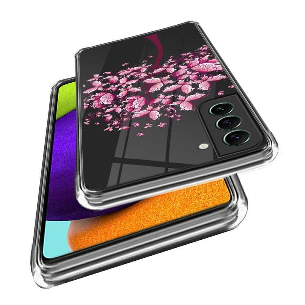 Samsung Galaxy S24 Plastik Transparent Bagside Cover m. Motiv - Blomstertræ