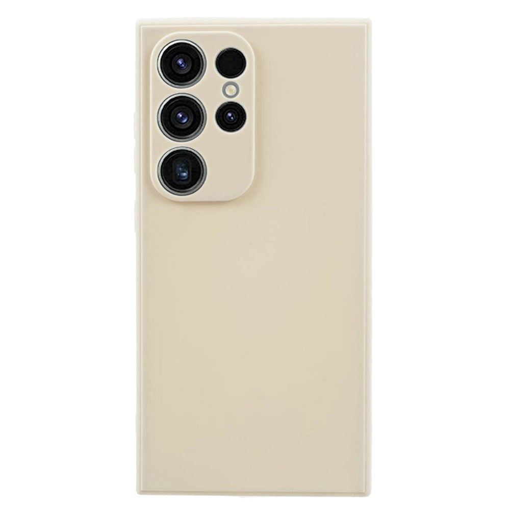 Samsung Galaxy S24 Ultra Fleksibelt TPU Plastik Bagside Cover - Beige