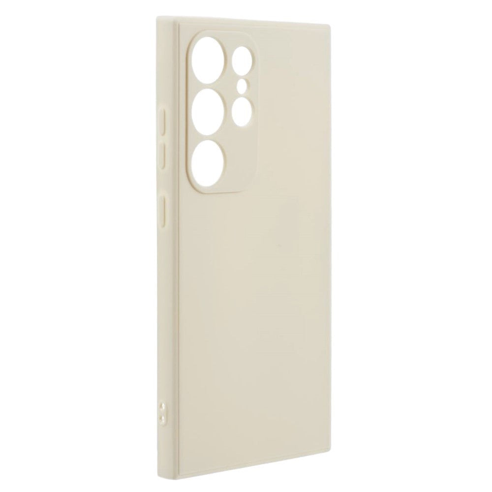 Samsung Galaxy S24 Ultra Fleksibelt TPU Plastik Bagside Cover - Beige