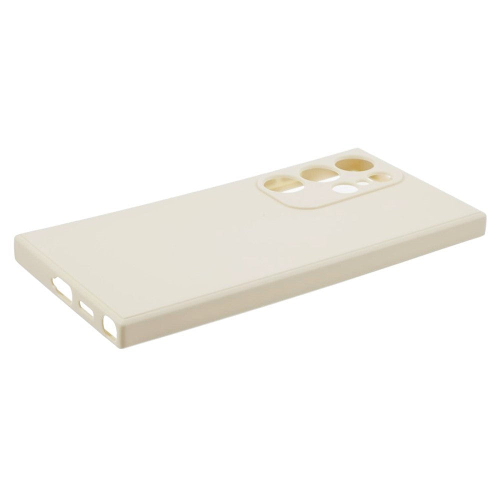 Samsung Galaxy S24 Ultra Fleksibelt TPU Plastik Bagside Cover - Beige